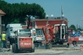 lavori alla rotonda di via Campana