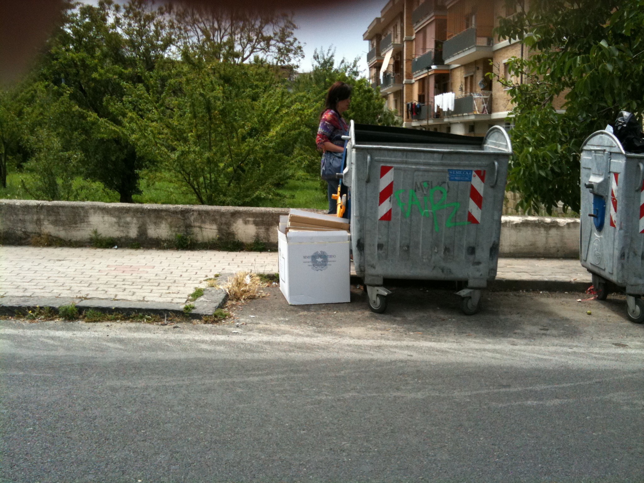 Lo Stato non effettua la differenziata: cartoni elettorali finiti in strada