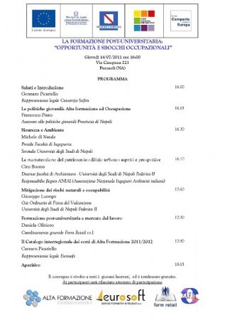 Lavoro: a Pozzuoli il convegno “La formazione post-universitaria – Opportunità e sbocchi occupazionali”