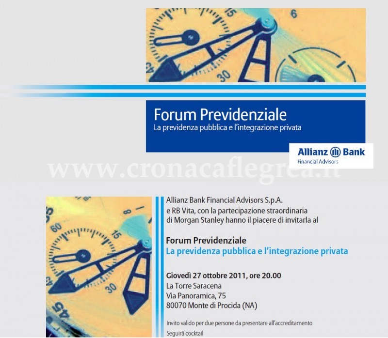 A Monte di Procida il secondo “Forum Finanziario”: quest’anno si parla di previdenza
