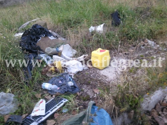 POZZUOLI/ Rione Toiano, rifiuti ospedalieri(?) nei giardinetti – LE FOTO