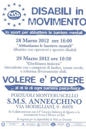 POZZUOLI/ “Volere è Potere” a Monterusciello due giorni su sport e disabilità