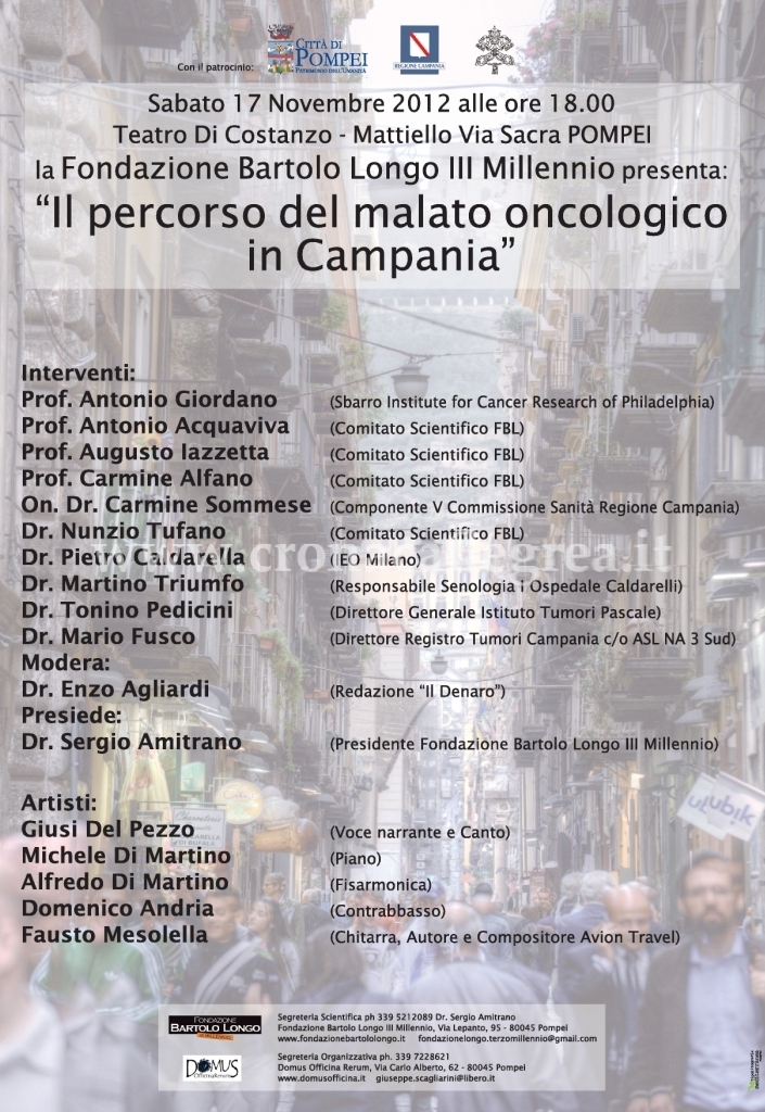 EVENTI/ Il percorso dei malati oncologici in Campania: viaggio tra i ritardi della Sanità