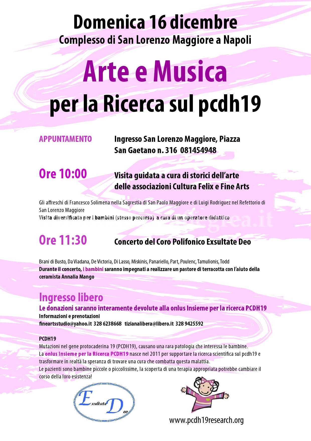 EVENTI/ Al via la gara di solidarietà con “Arte e Musica per la ricerca sul pcdh19”