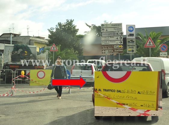 FOTONOTIZIA/ Arco Felice nel caos per i lavori in corso, ma per il cartello sono finiti ieri