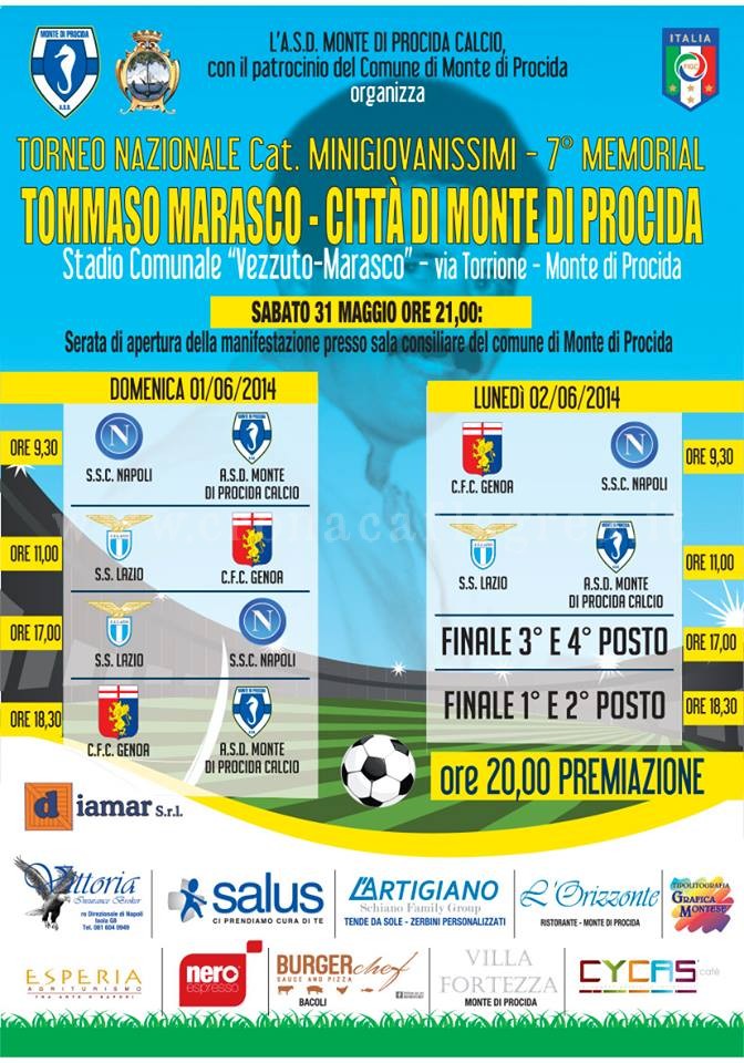 CALCIO/ Monte di Procida: Napoli, Lazio e Genoa al Torneo “Tommaso Marasco”