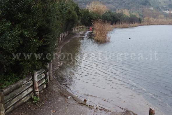 POZZUOLI/ Piove e il Lago d’Averno rompe gli argini – LE FOTO