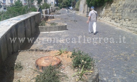 Le Rampe Cappuccini dopo l'abbattimento degli alberi