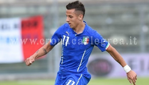 Riccardo Improta con la maglia dell'Under 21