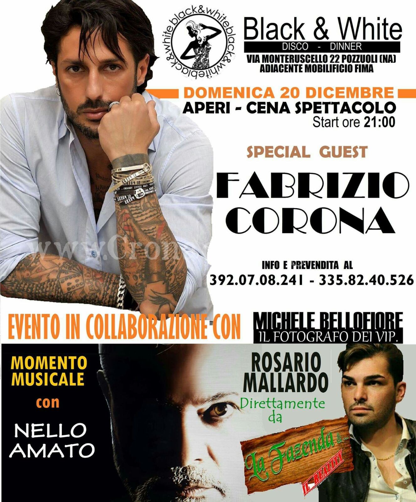 EVENTI/ Fabrizio Corona in scena a Monterusciello