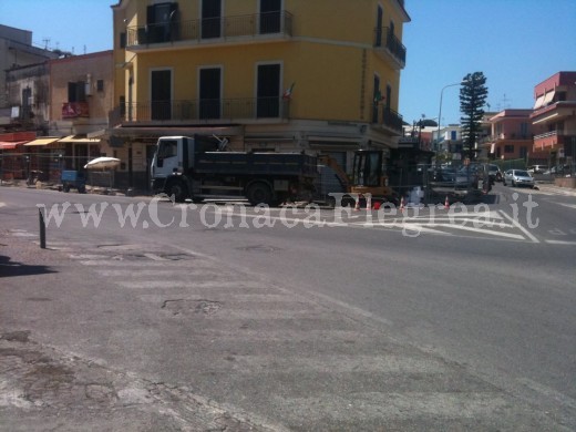 I lavori in Piazza Aldo Moro ad Arcofelice