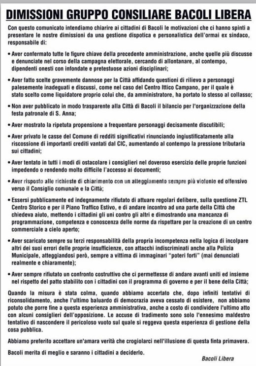 bacoli libera manifesto