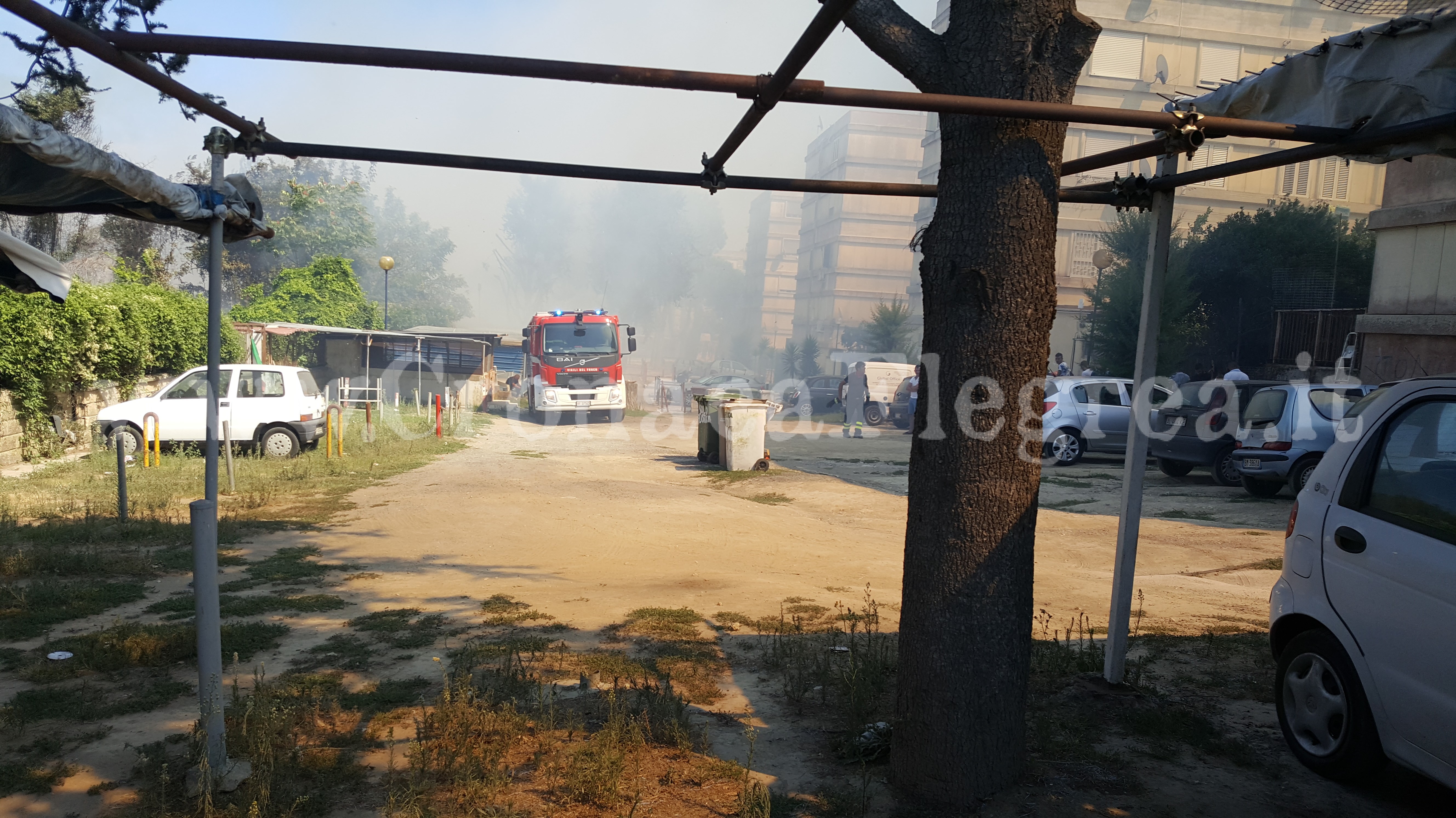POZZUOLI/ Incendio a Monterusciello, fiamme a pochi metri dalle case – LE FOTO