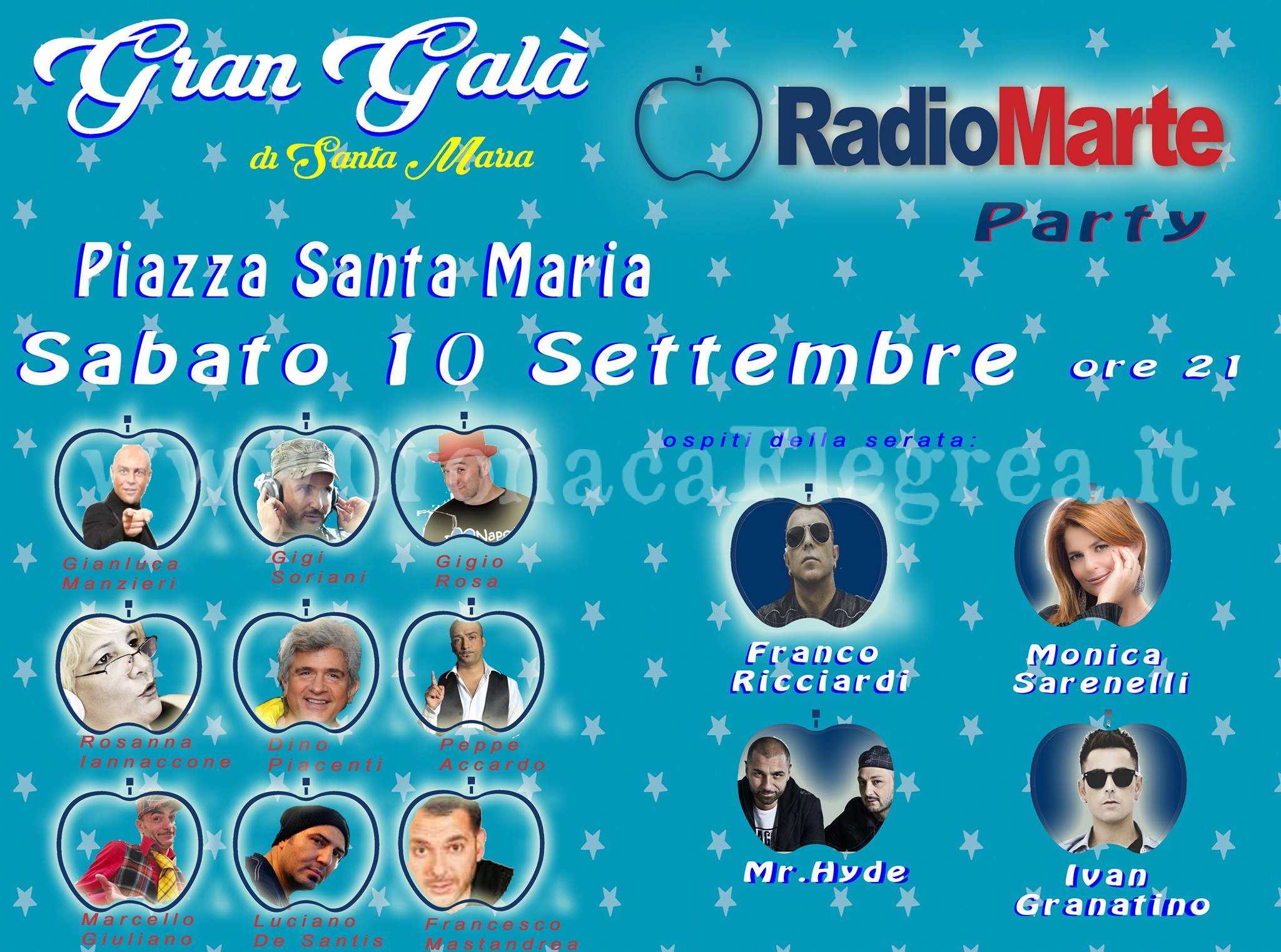 QUARTO/ Questa sera il Radio Marte Party, sul palco Franco Ricciardi e Monica Sarnelli