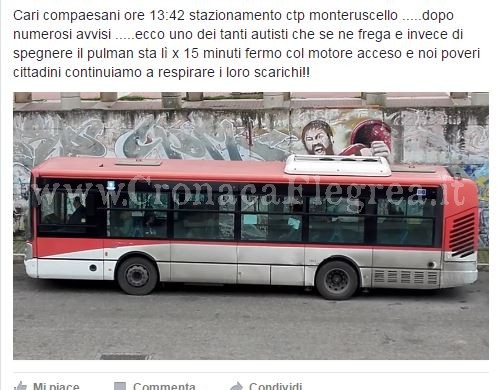 POZZUOLI/ Bus con il motore acceso allo stazionamento: è polemica