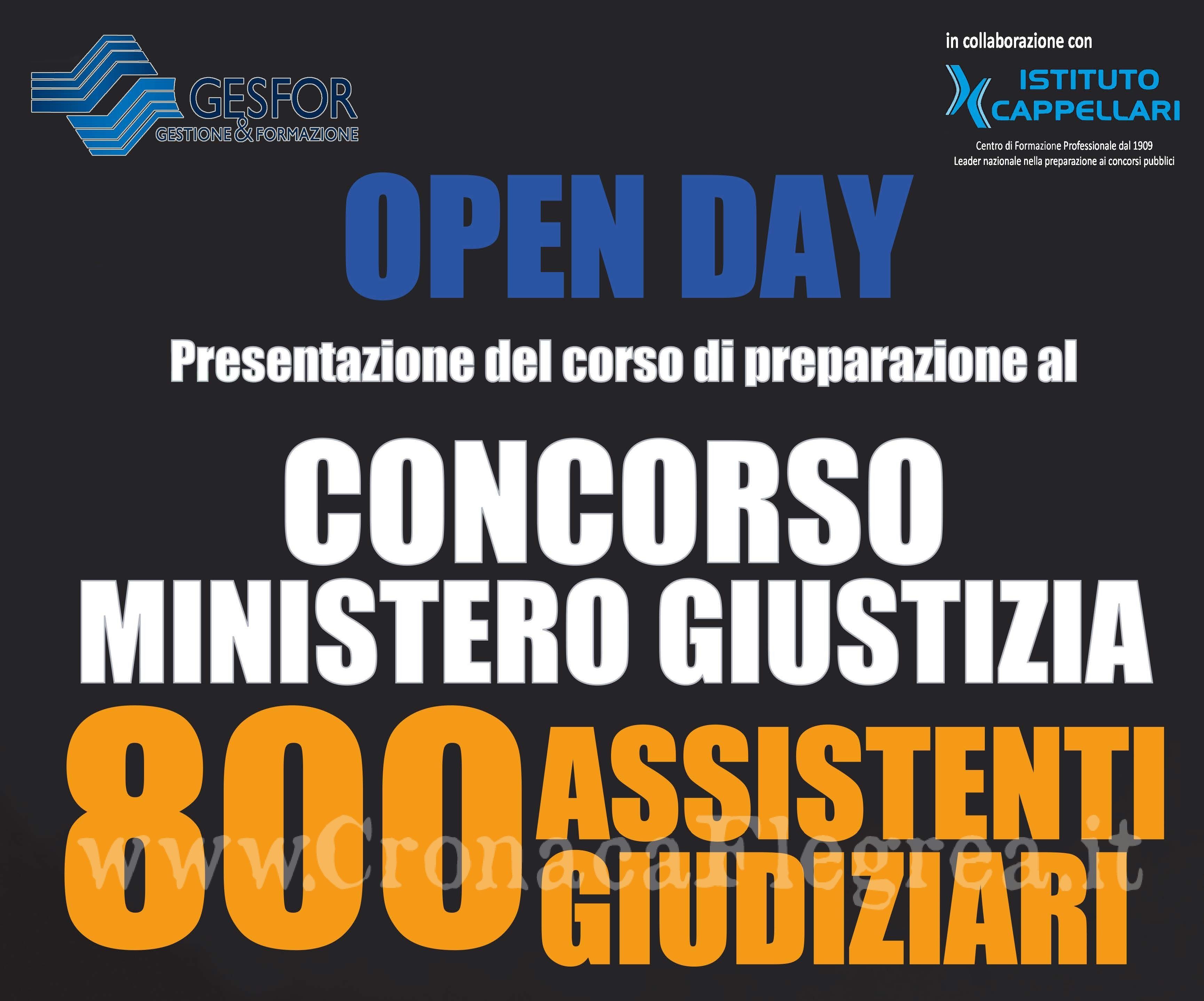 Concorso per 800 assistenti giudiziari: Open Day e corso di preparazione a Pozzuoli