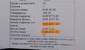 POZZUOLI/ “Bolletta” super: indovina 12 risultati e vince 9mila e 500euro