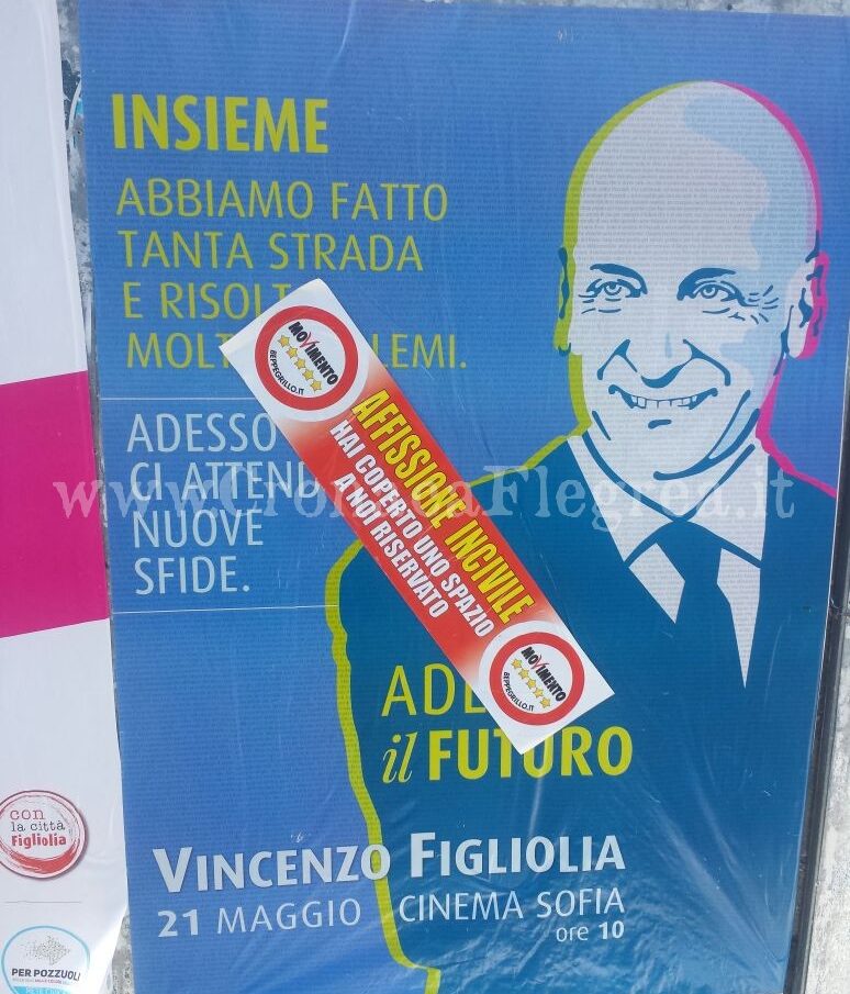 POZZUOLI/ Affissione selvaggia, il M5S denuncia: «Figliolia non rispetta la legge»