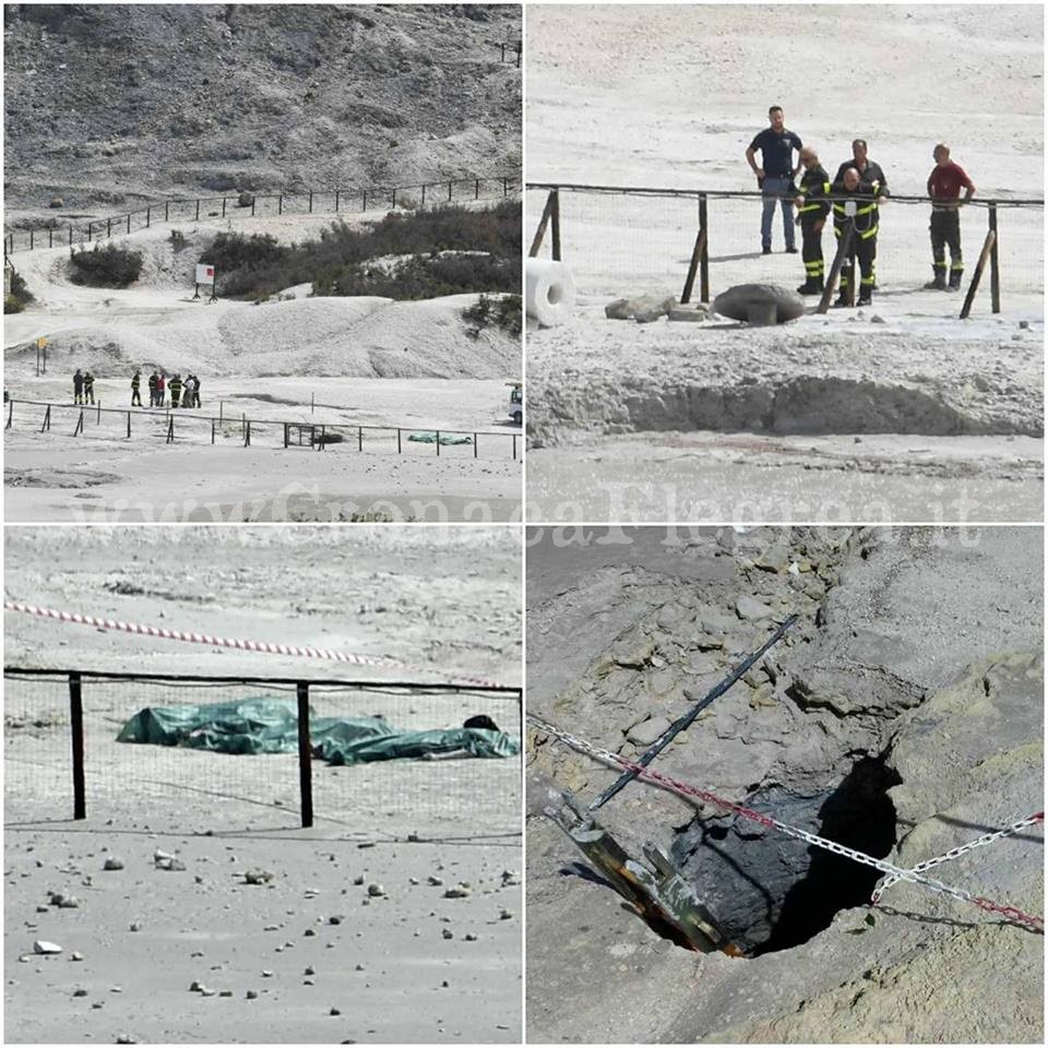 Tragedia alla Solfatara: padre, madre e figlio finiti nella voragine e morti per esalazioni – LE FOTO