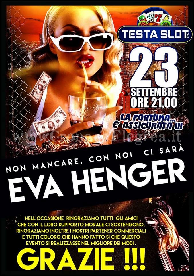 POZZUOLI/ Eva Henger arriva in città: taglio del nastro al “Testa Slot” di Licola