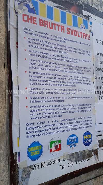 MONTE DI PROCIDA/ Manifesti di “fuoco” contro il Sindaco e la Giunta