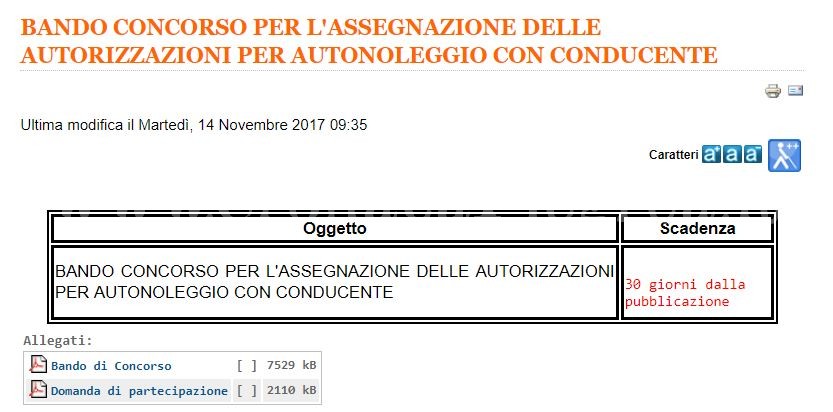 POZZUOLI/ Autonoleggio con conducente: al via il concorso per 20 autorizzazioni