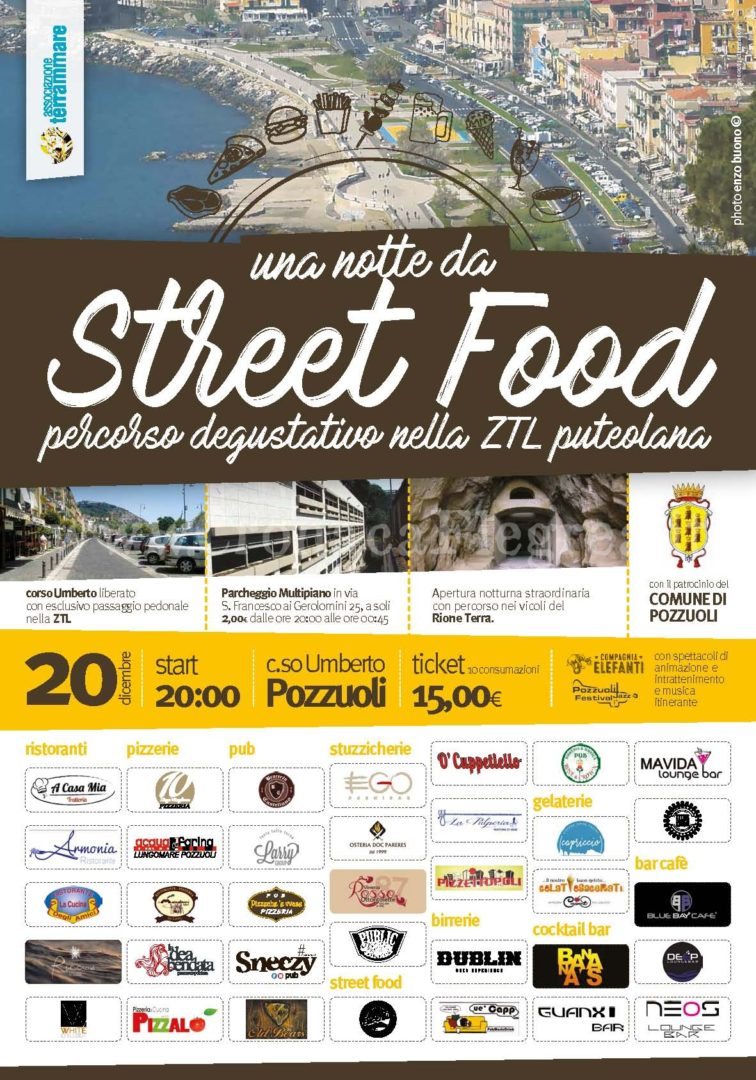 Sul lungomare di Pozzuoli arriva una notte da “Street Food” – L’ELENCO DELLE ATTIVITA’ CHE PARTECIPANO