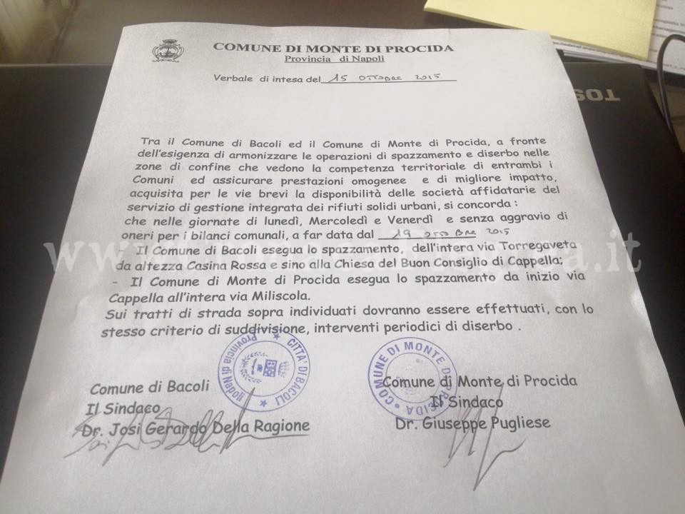 Pulizia al confine tra Bacoli e Monte di Procida, salta l’accordo «Colpa dell’amministrazione Picone»