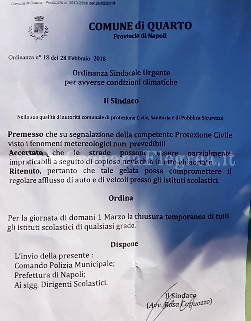 QUARTO/ “Scuole chiuse”: in rete la fake news sull’ex sindaco Capuozzo