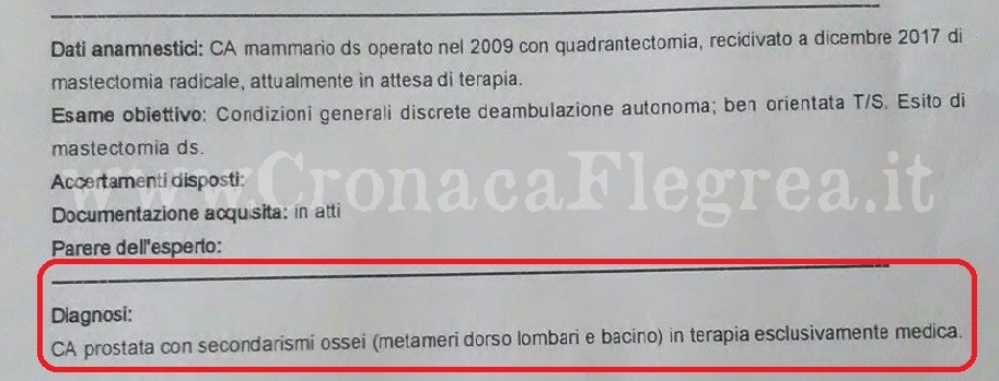 POZZUOLI/ Incredibile all’Asl: “diagnosticato” un tumore alla prostata ad un donna