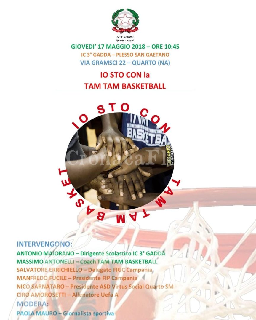 QUARTO/ “Io sto con la Tam Tam Basket”: giornata di educazione ed inclusione sociale