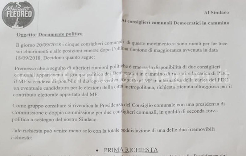 QUARTO/ Nomine e candidature: ecco il diktat interno per il sindaco Sabino