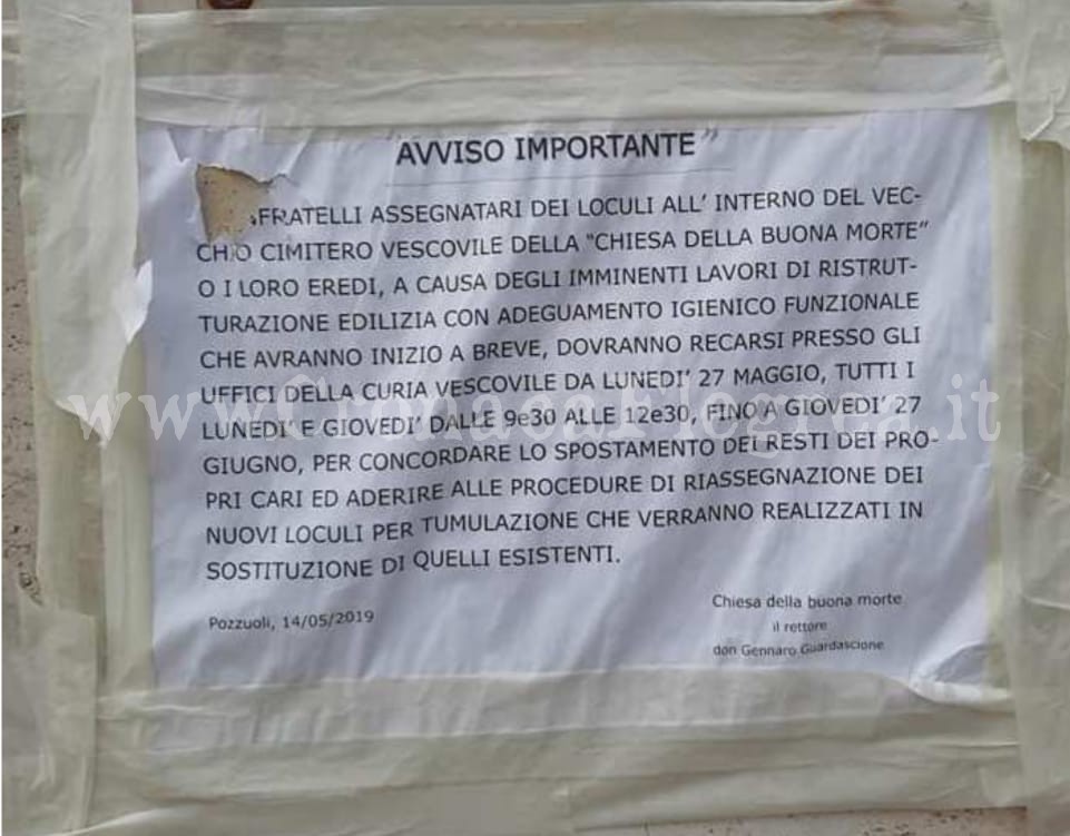 «Il caso dei lavori alle nicchie nel cimitero di Pozzuoli finirà in Tribunale»