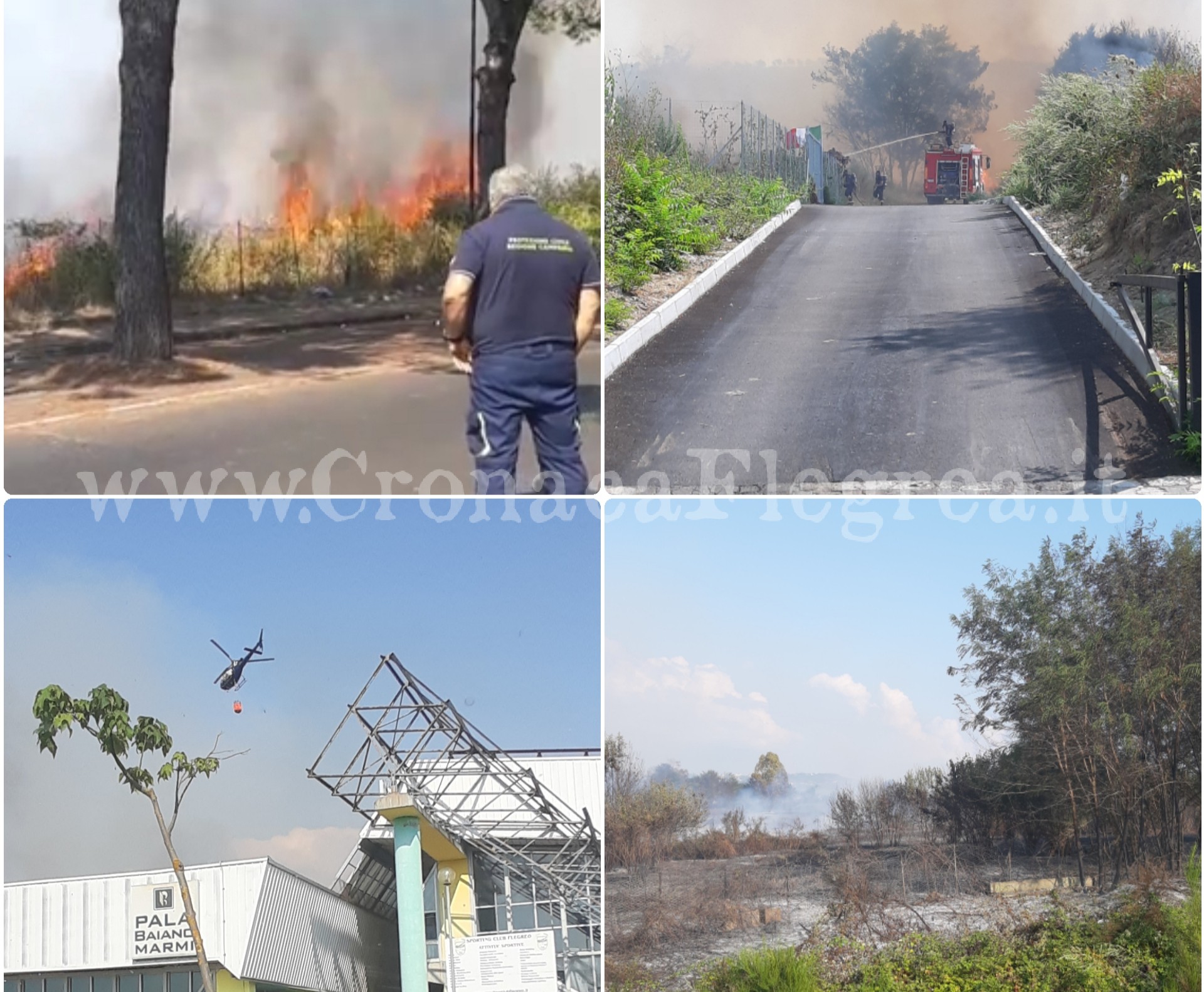 POZZUOLI/ Monterusciello in fiamme per 7 ore: è caccia al piromane – LE FOTO