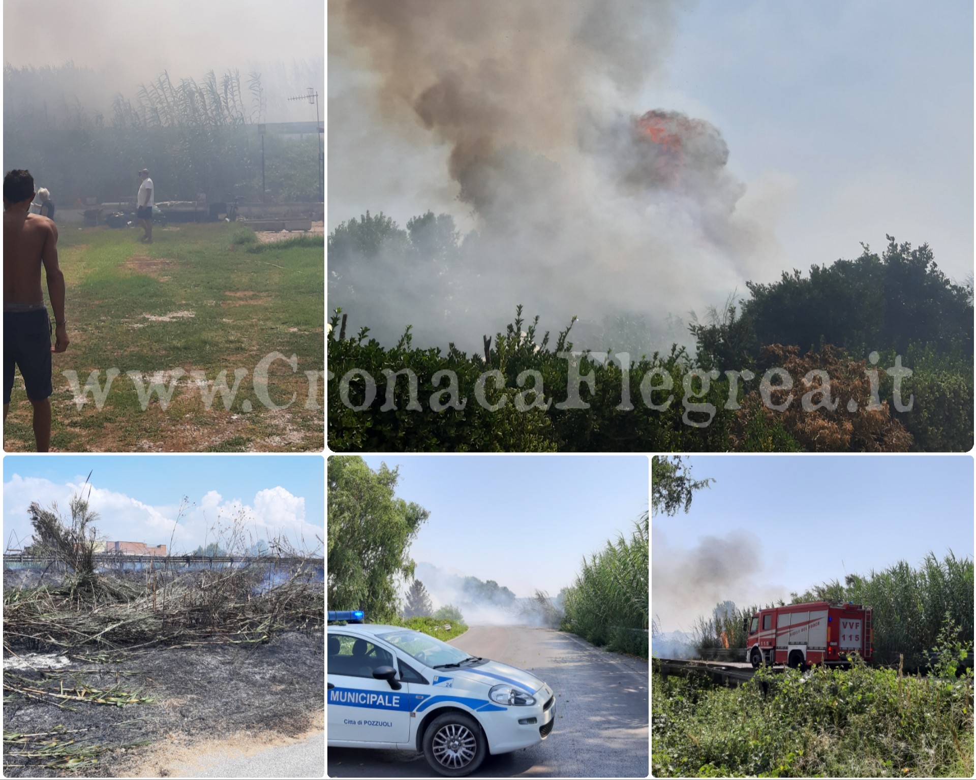 POZZUOLI/ Otto incendi in 24 ore: i piromani hanno colpito anche a Licola – LE FOTO