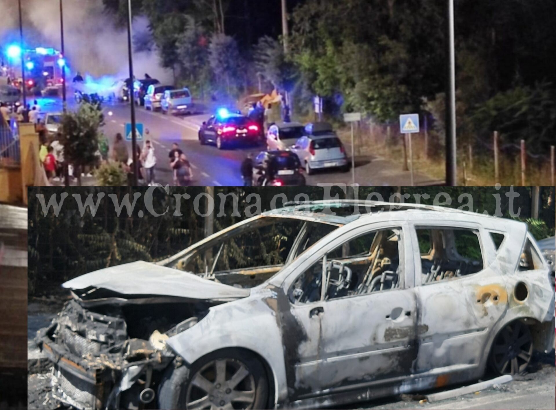 POZZUOLI/ Incendiata l’auto del suocero di Lino Pagliuca, nuovo pentito di camorra – LE FOTO