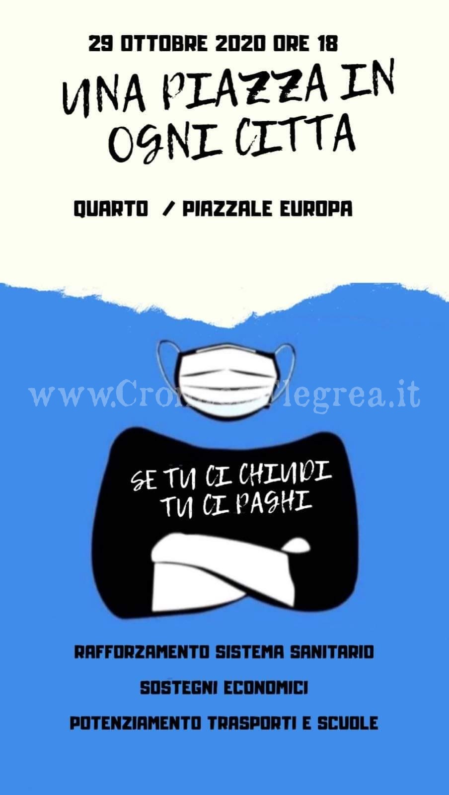 Pozzuoli e Quarto scendono in piazza: «Se tu ci chiudi, tu ci paghi»