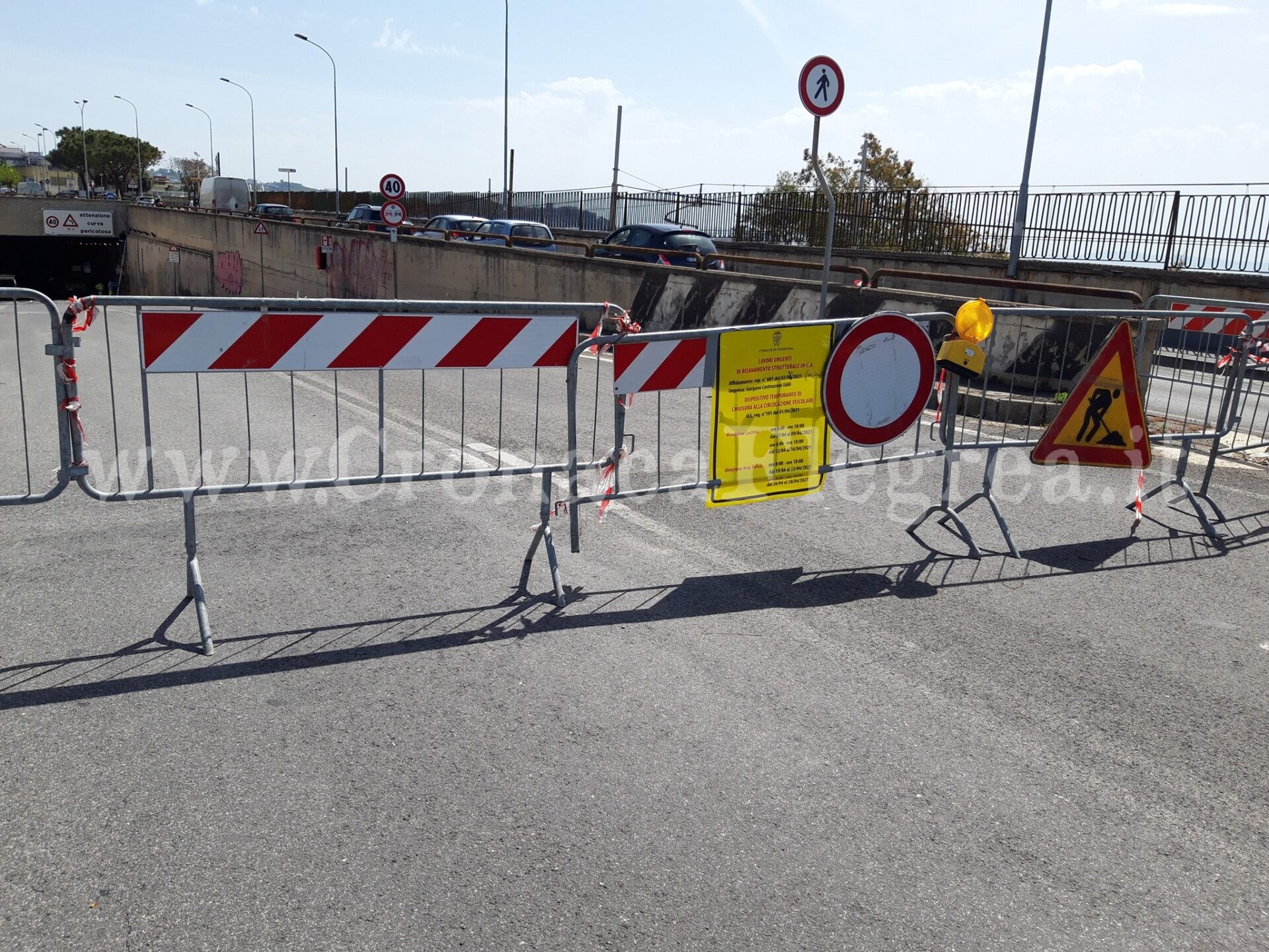 POZZUOLI/ Slitta la riapertura del tunnel che collega Lucrino e Arco Felice