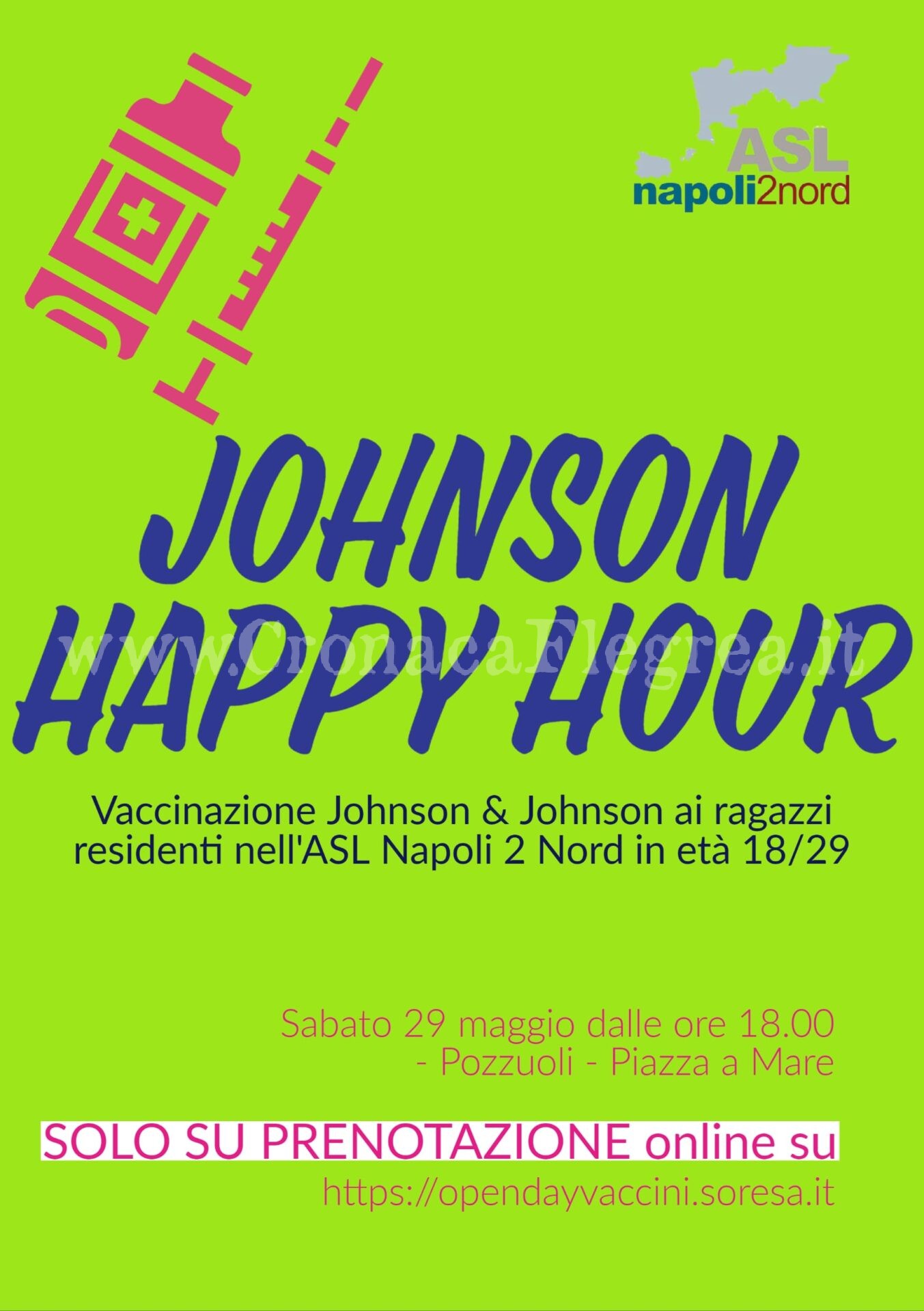 A Pozzuoli in riva al mare “Johnson Happy Hour” per promuovere la vaccinazione ai ventenni