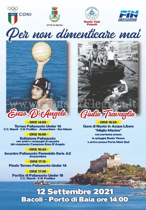 Doppia festa a Bacoli: memorial Enzo D’Angelo e Giulio Travaglio e premiazione di Viola Scotto di Carlo