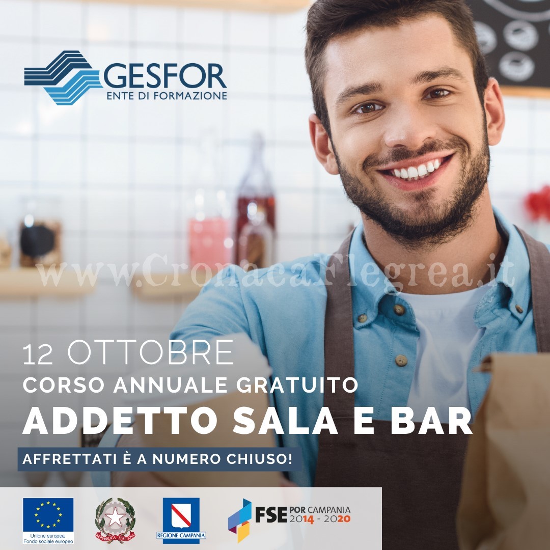 A Pozzuoli ultimi posti disponibili per il corso gratuito di “Addetto Sala e Bar”