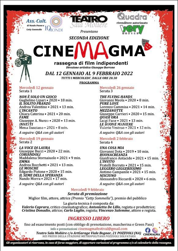 L’INIZIATIVA/ Il Teatro Sala Molière di Pozzuoli ospita “Cinemagma”