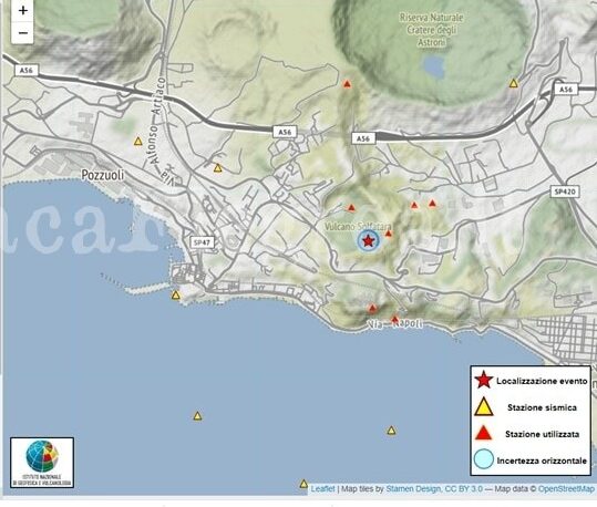 Trema ancora la terra a Pozzuoli: scossa di magnitudo 1.5 in zona Solfatara