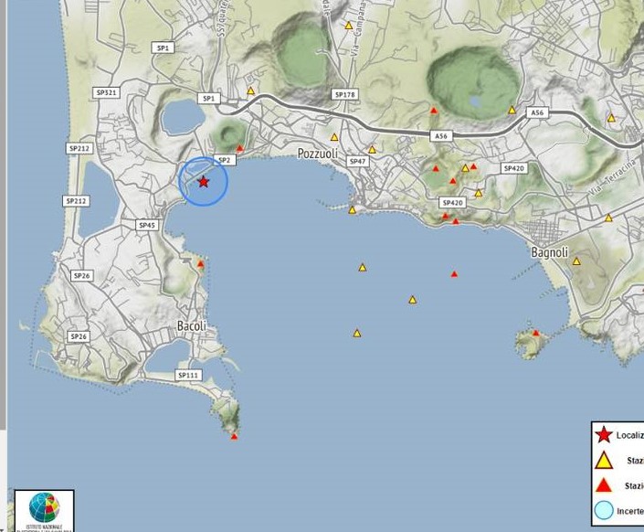 CAMPI FLEGREI/ Scossa di terremoto nella notte, l’epicentro nei pressi del parco archeologico sommerso di Baia