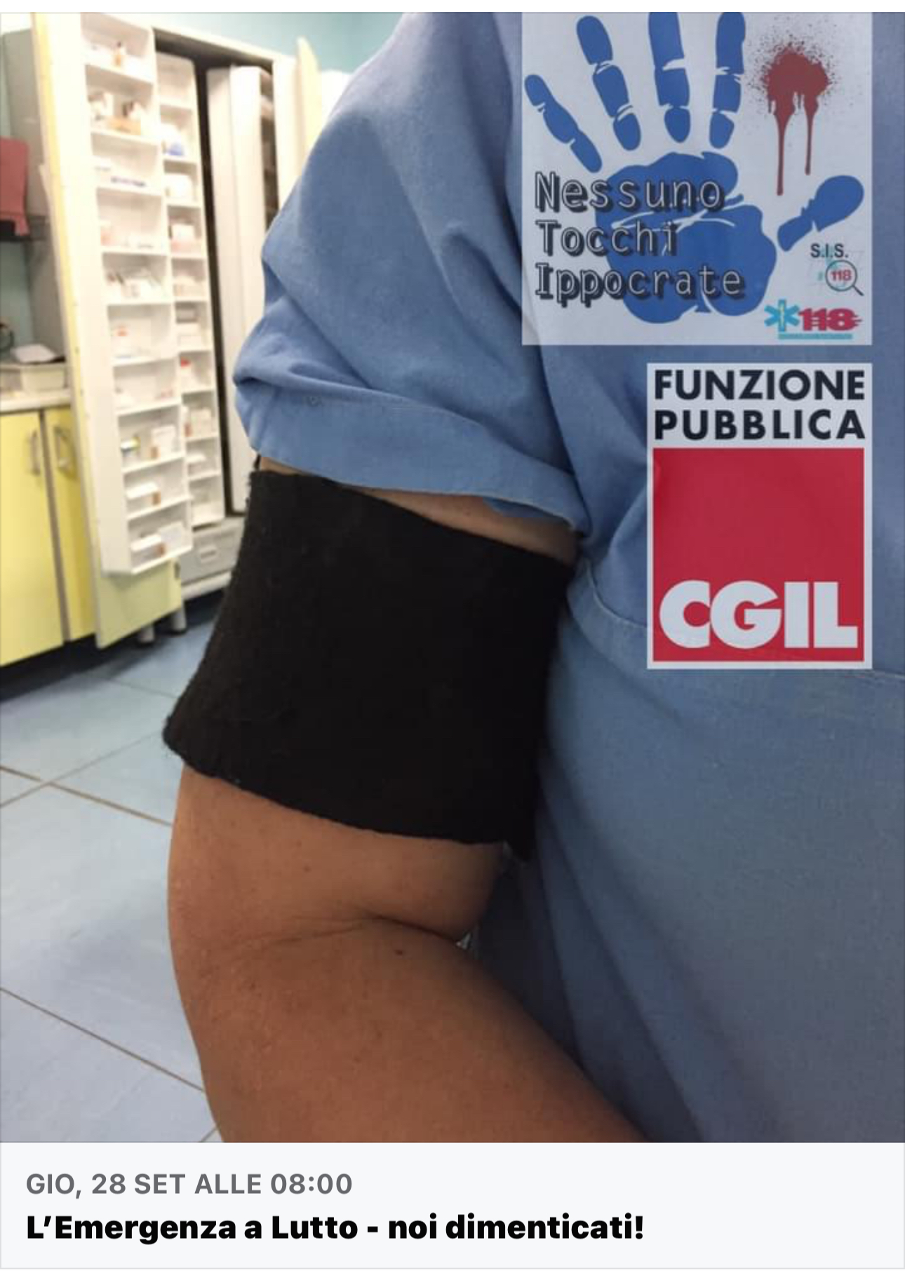 POZZUOLI/ Medici e infermieri con lutto al braccio: la protesta contro la carenza di personale