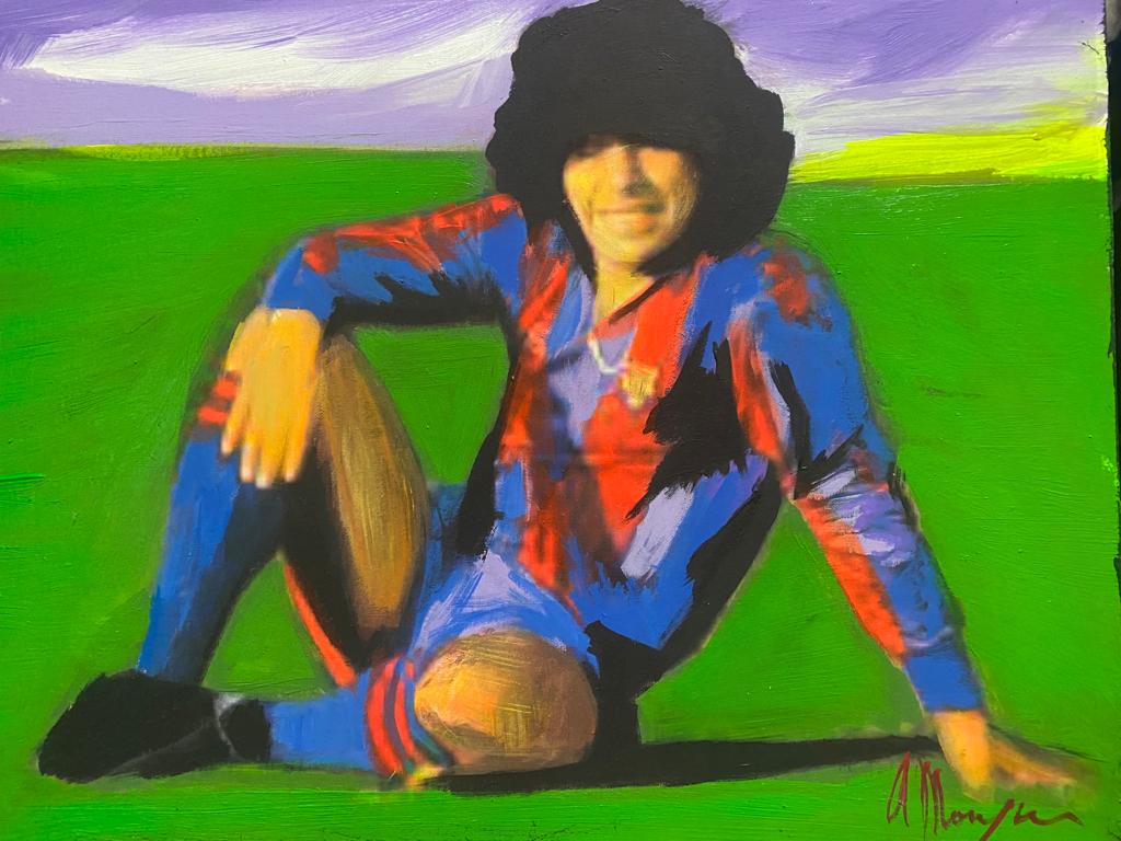 “In nome di D10S”, il murales realizzato dal pittore Fernando Alfonso Mangone a Maradona