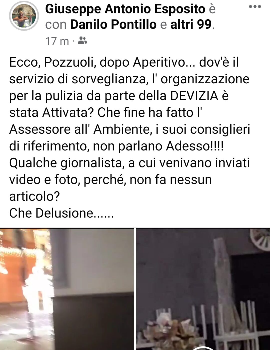 POZZUOLI/ Il “galoppino” del vice sindaco Monaco contro gli aperitivi: il post che attacca l’assessore e il sindaco