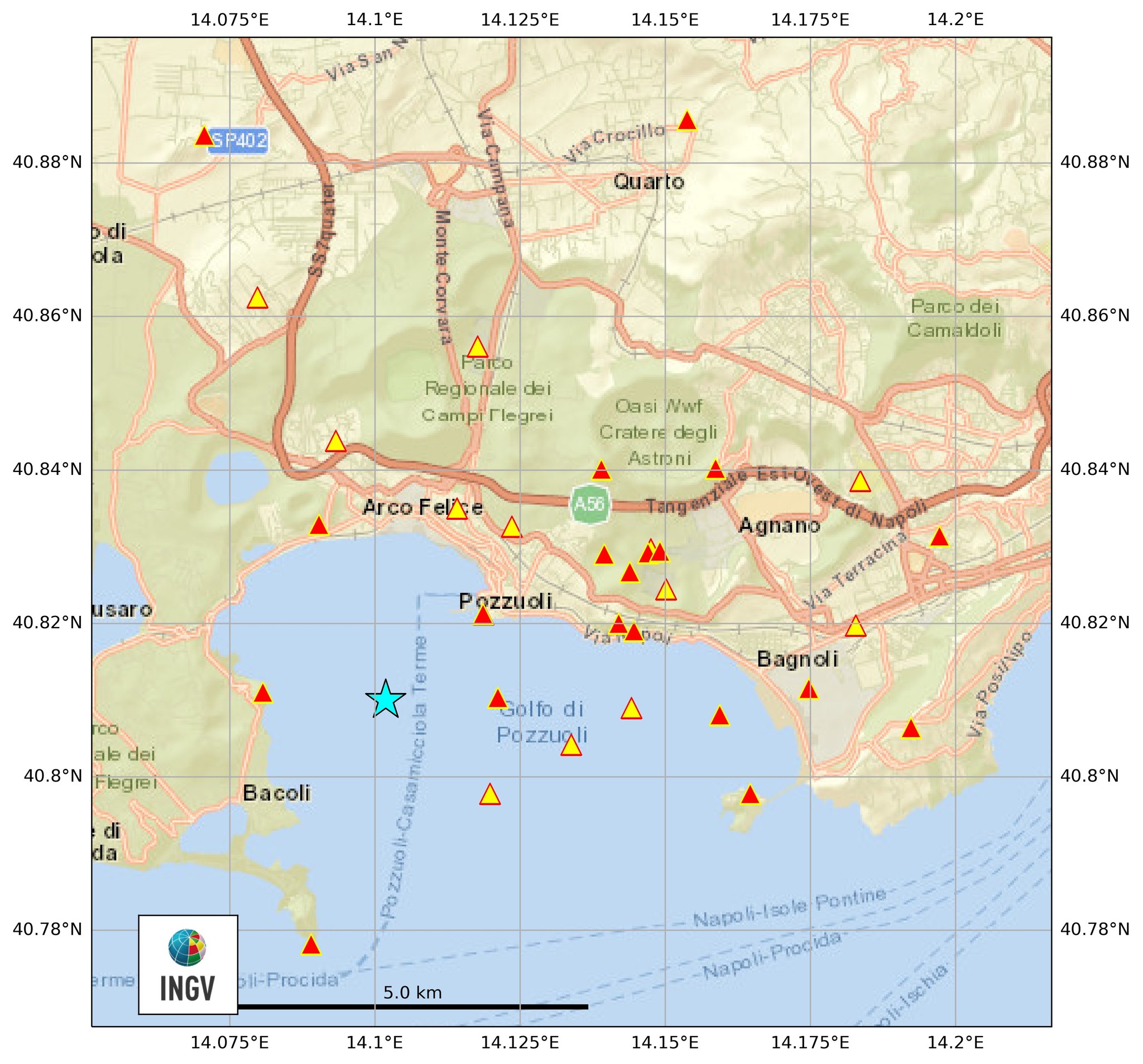 POZZUOLI/ Nuova scossa di terremoto, epicentro in mare