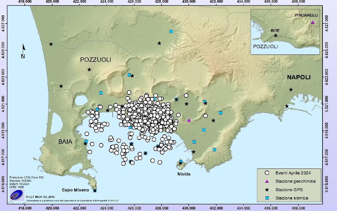 Ad aprile registrati 1252 terremoti nell’area dei Campi Flegrei