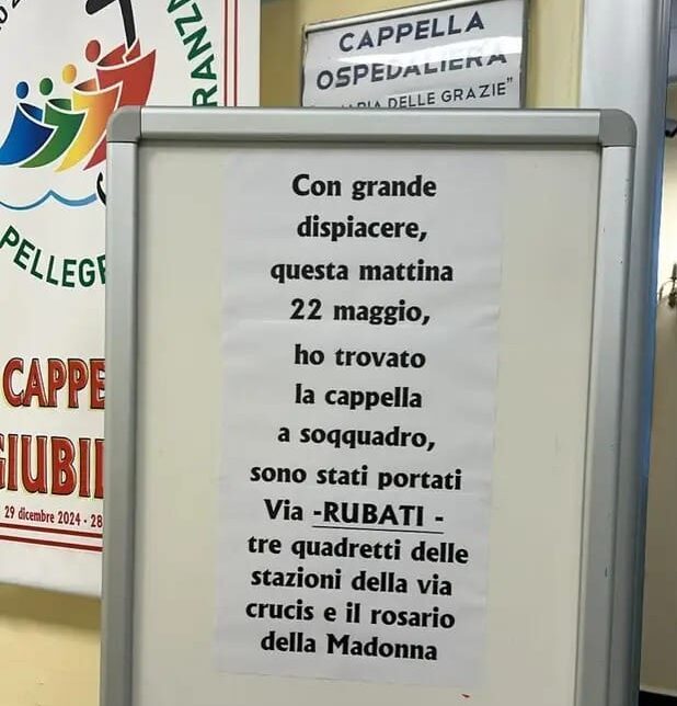 Vergogna all’ospedale di Pozzuoli: rubati un rosario della Madonna e quadri della via Crucis